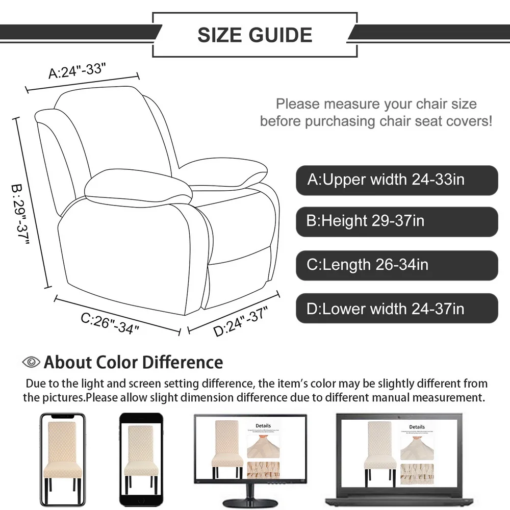 4 Separate Piece Recliner Chair Cover Stretch Sofa Thick Soft Slipcover for Living Room Couch Armchair | Дом и сад