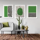 Зеленая Картина на холсте, геометрические абстрактные постеры и принты, минималистичные линии, настенная живопись, рисунок, Скандинавская картина для домашнего декора