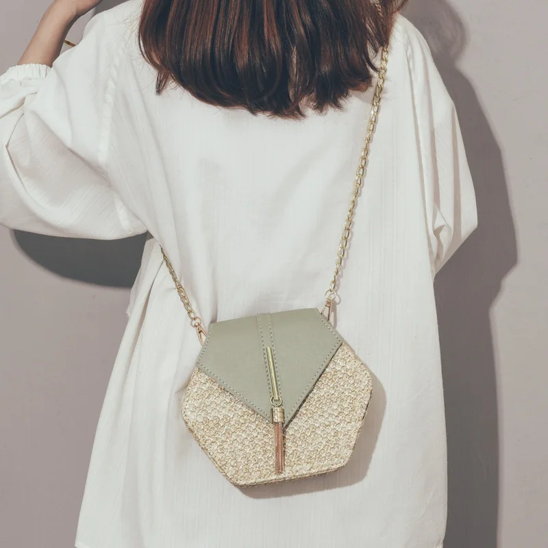 

Summer Sense Crossbody Bag Female New Korean Version of The Wild Messenger Bag Ins Net Red Holiday Beach Straw Shoulder Bag