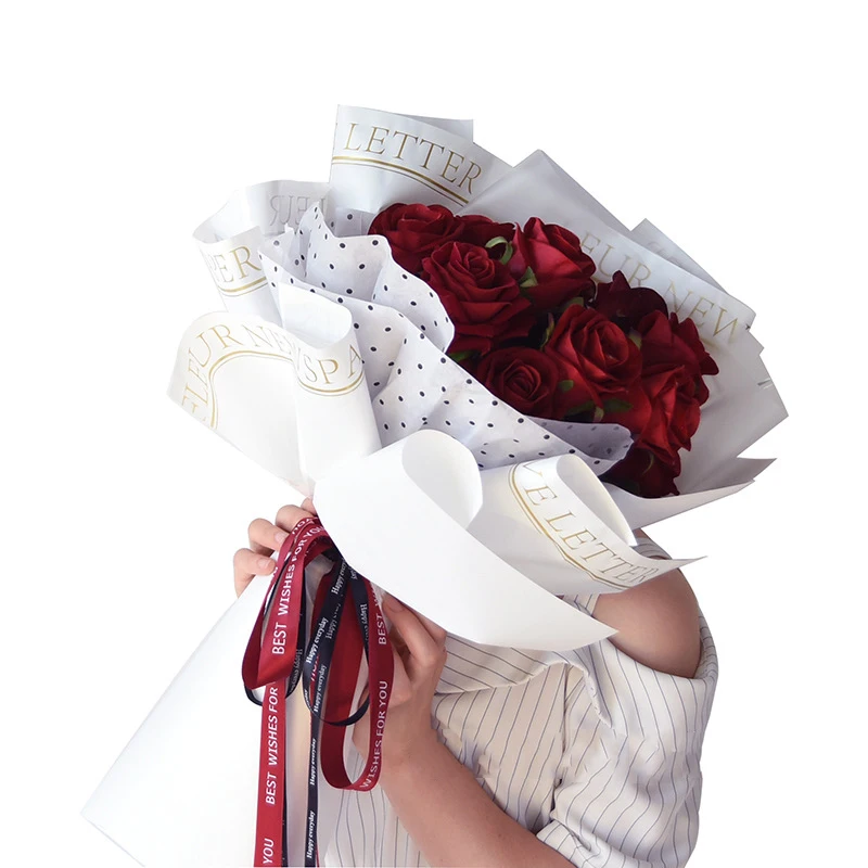 20 листов в упаковке папиросная бумага с цветами и точечным принтом подарочная