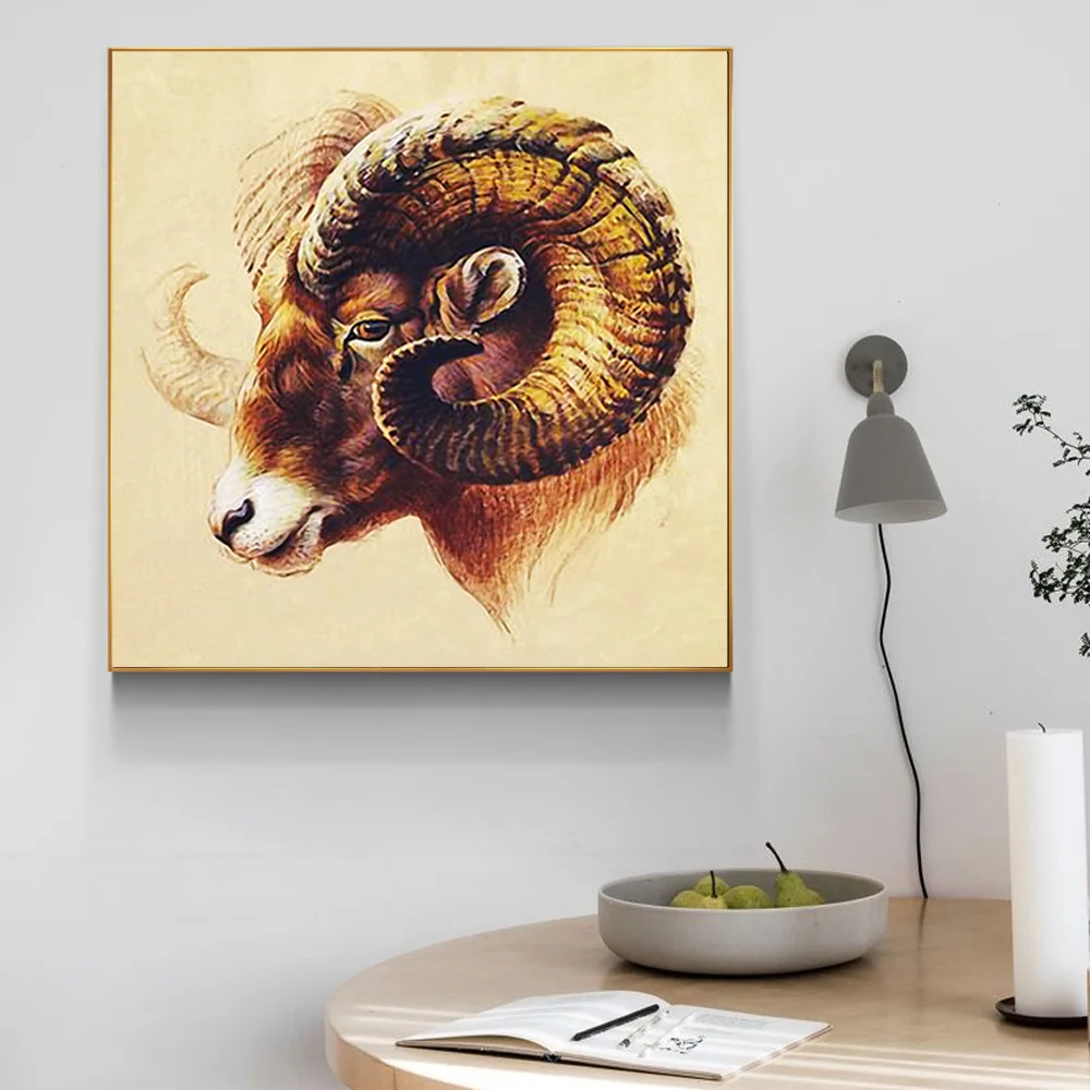 Плакат и принты животных Коза Современная живопись Модные животные Настенная