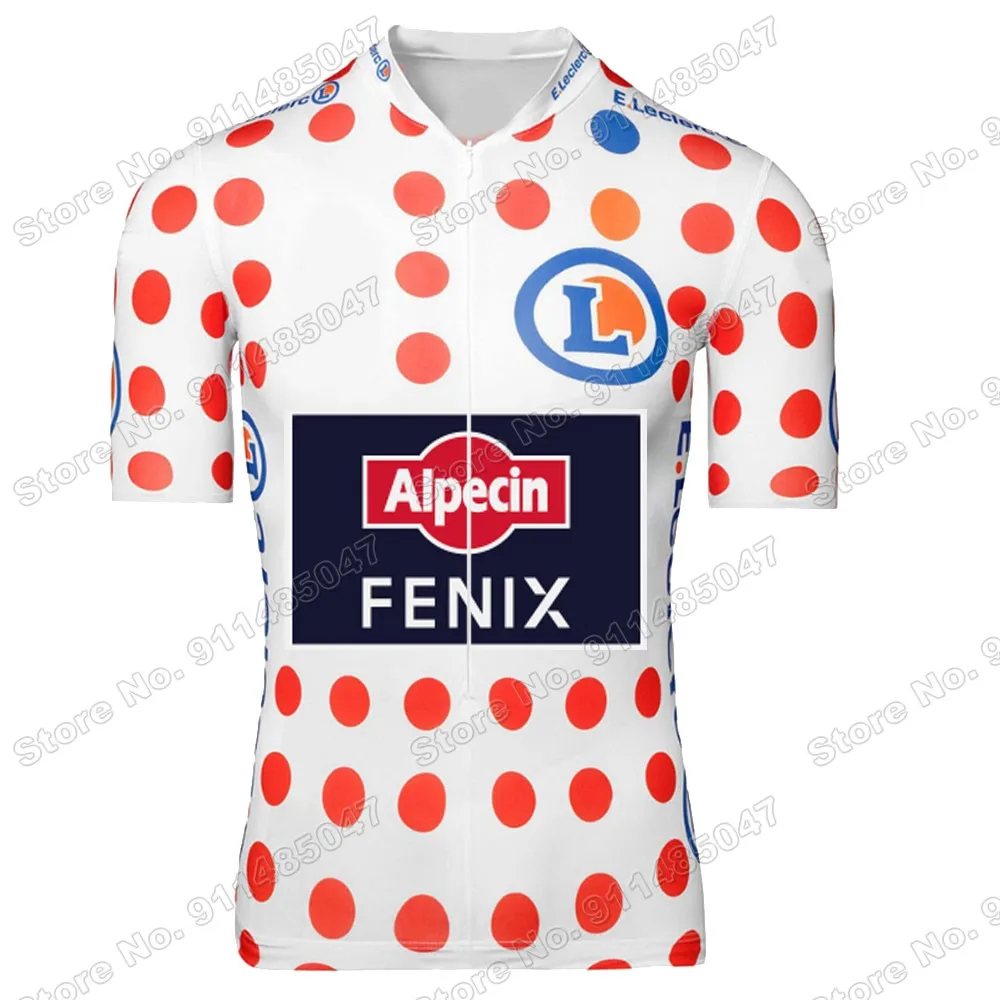 

Cycling Jersey Alpecin Fenix Polka Dot Short Sleeve Summer Clothing Road Bike Shirt Bicycle Tops MTB Wear Ropa Maillot