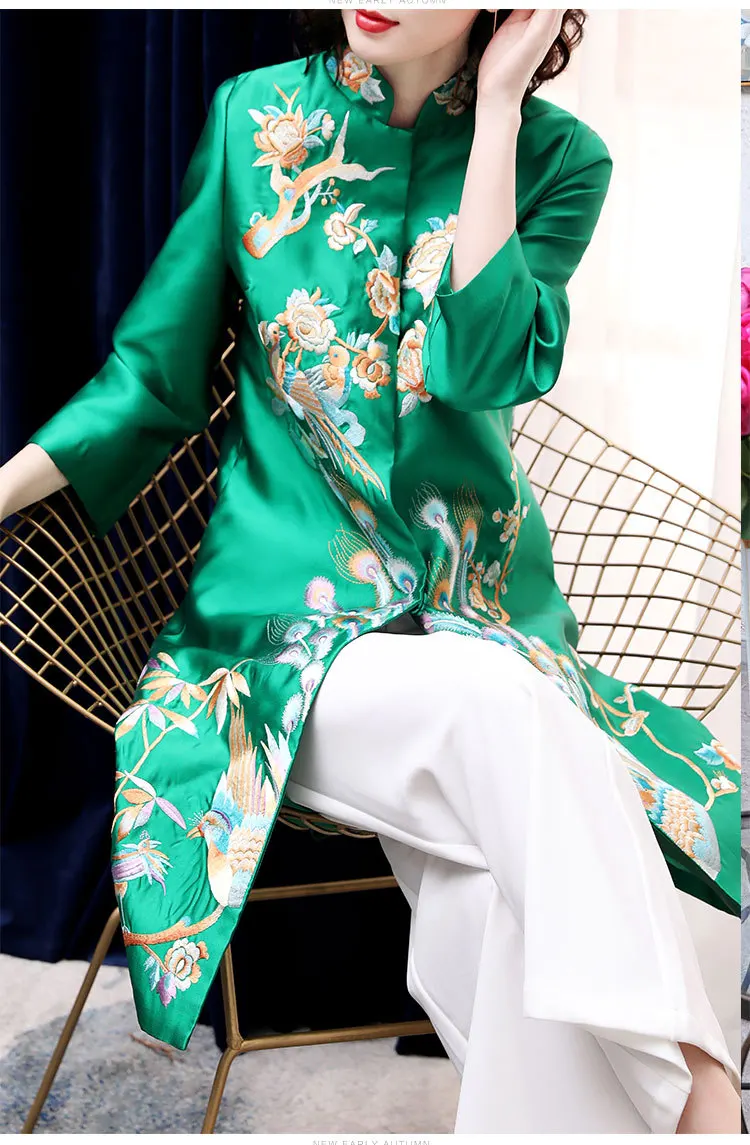 Китайский стиль Топ ветровка с вышивкой для женщин cheongsam Топ традиционная китайская одежда женская винтажная одежда Топ
