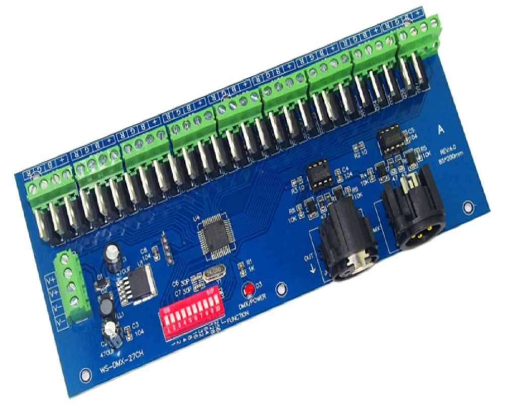 

1 Pcs Free shipping WS-DMX-27CH 9 group 27 Channel each channel MAX 3A DMX512 Decoder for led strip