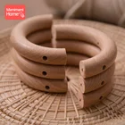 10 шт. полу кольцо из бука деревянная прорезывания зубов с отверстием без добавления бисфенола А деревянный грызунок для детей DIY прорезывания зубов Подвески Аксессуары для медсестер новорожденных подарки