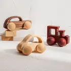 Деревянные игрушки Монтессори, обучающий кленовый деревянный автомобиль, детский мультяшный автомобиль, игрушка, детский деревянный подарок для детей