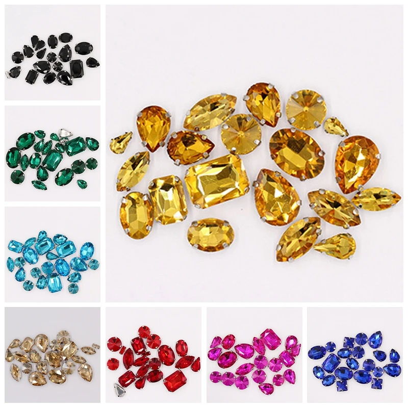 DIY блестящие стразы с кристаллами Стразы когтями для рукоделия Красочные камни