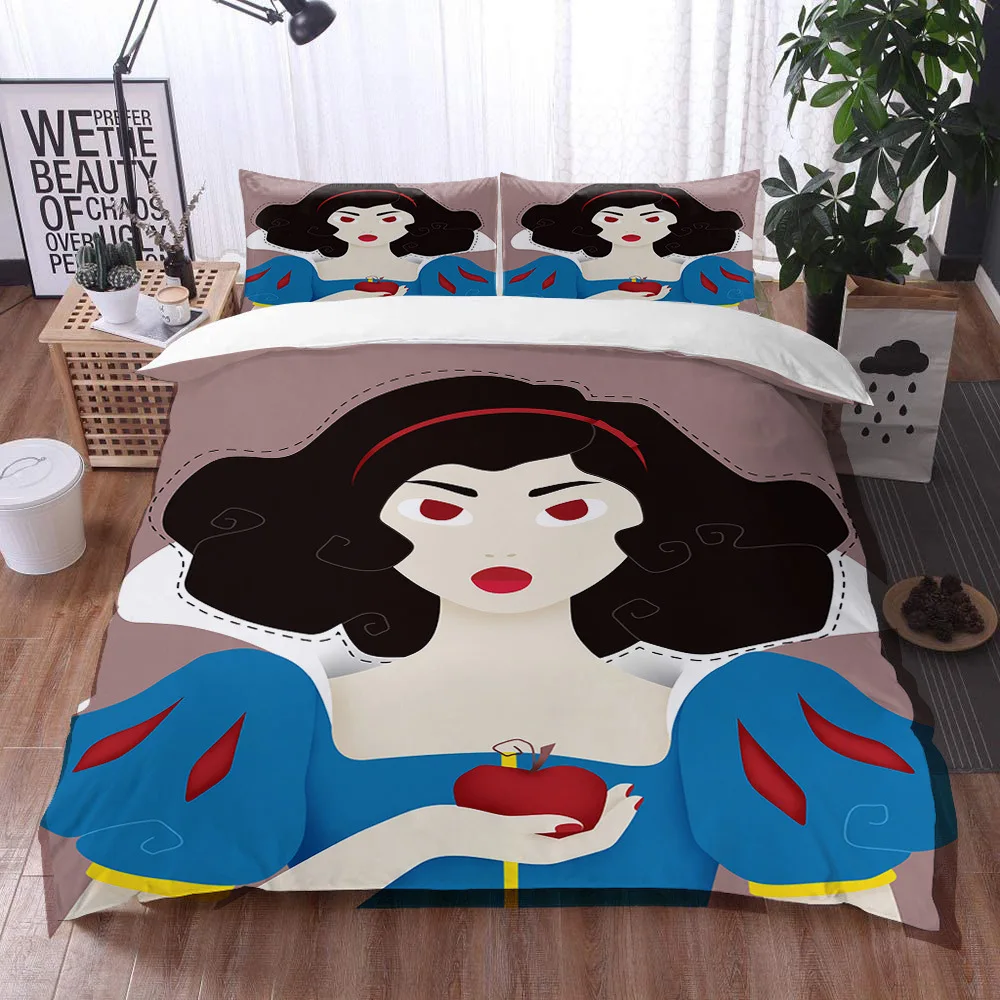 

Modern Bedding Set Fashion Hand Drawn Print 100% Cotton Single Double Queen King Size Bedclothes Duvet Cover with Pillowcase Set