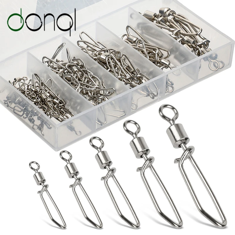 

DONQL 50 шт./компл. Т-образных защелок 2 #-10 #, рыболовные Вертлюги, коннектор, крючки из нержавеющей стали, приманка, рыболовные принадлежности