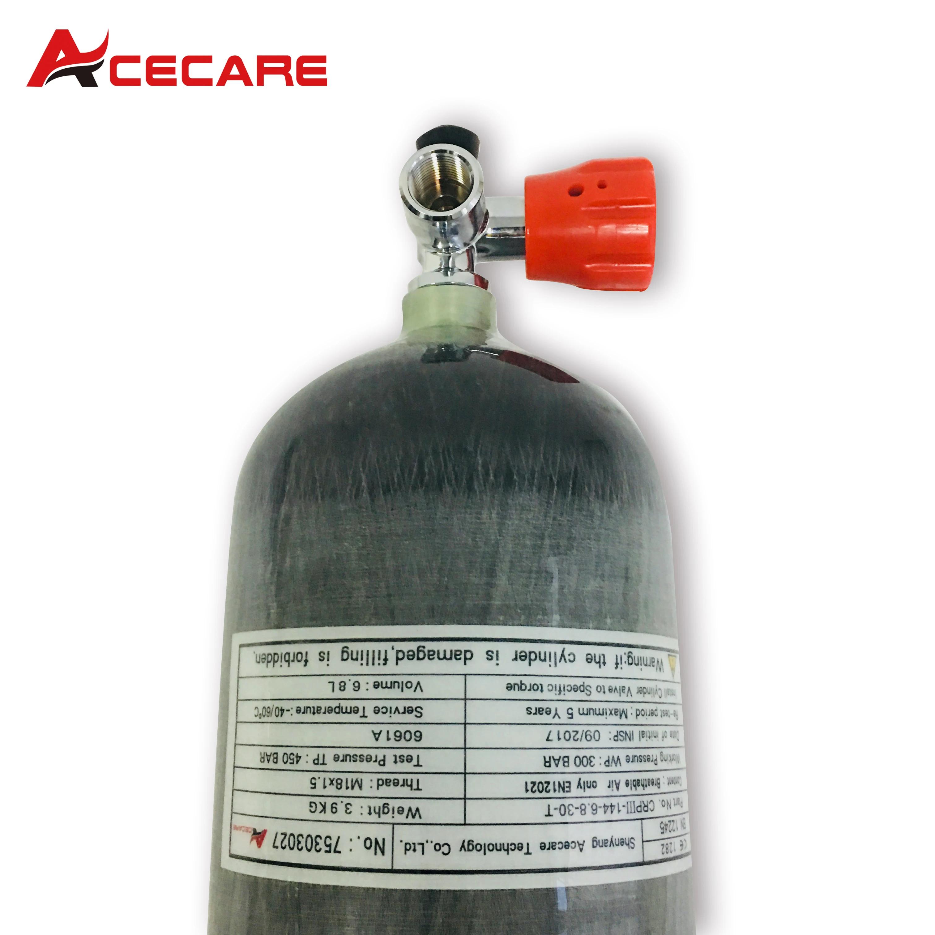 Online AC16811 Acecare 6.8L CE 4500Psi PCP Paintball Carbon Faser Zylinder Scuba Tank Für Tauchen Mit Rot Ventil Airforce Condor Airsoft