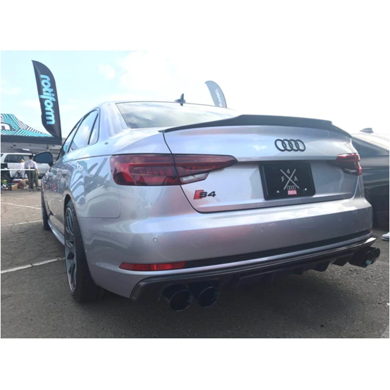 ZK Стиль углеродного волокна задний спойлер багажника крыло для Audi S4 B9-UP(только для S4