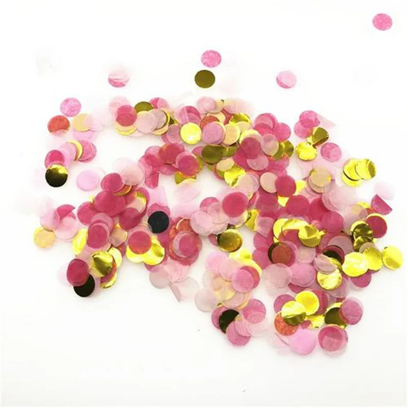 Rose gold Конфетти, 1 см, 10 г/пакет, смешанные цвета, украшение на день рождения, конфетти, в горошек, наполнение, воздушные шары для детского душа, украшения для свадьбы, помолвки - Цвет: Rose gold
