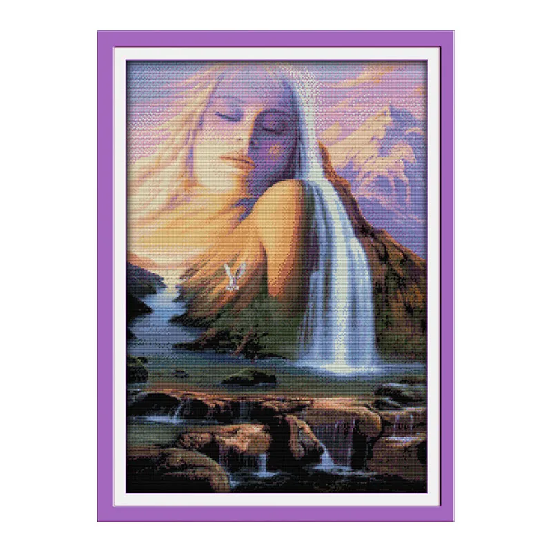 Женские и натуральные наборы для вышивки 14CT крестиком 11CT белые холщовые