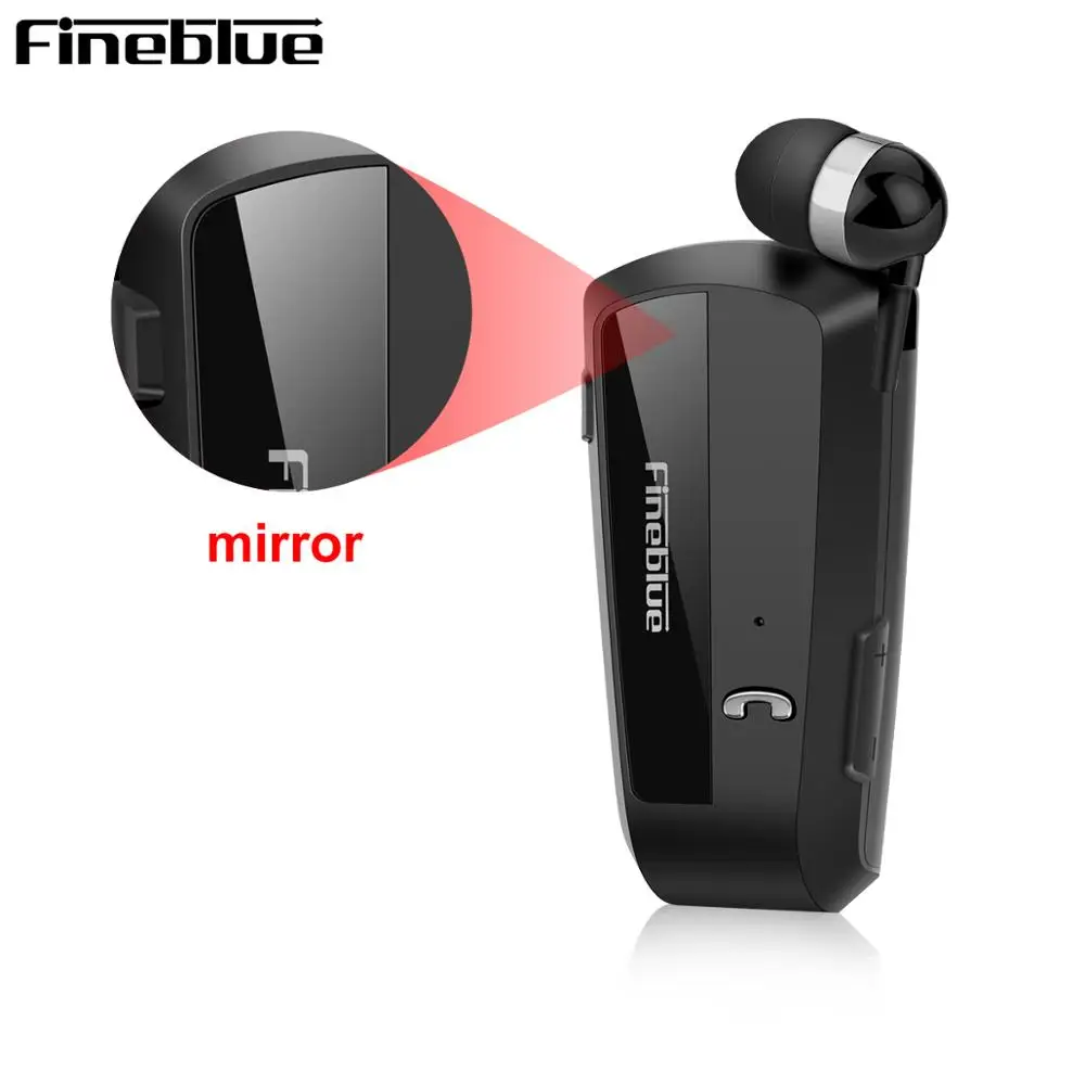 Новые Fineblue F990 беспроводные Bluetooth наушники с зажимом для шеи телескопического типа бизнес Спорт стерео наушники Вибрирующая одежда - Цвет: Black