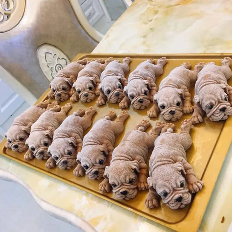 Силиконовая форма для торта в виде милой собаки 3D искусственный пудинг