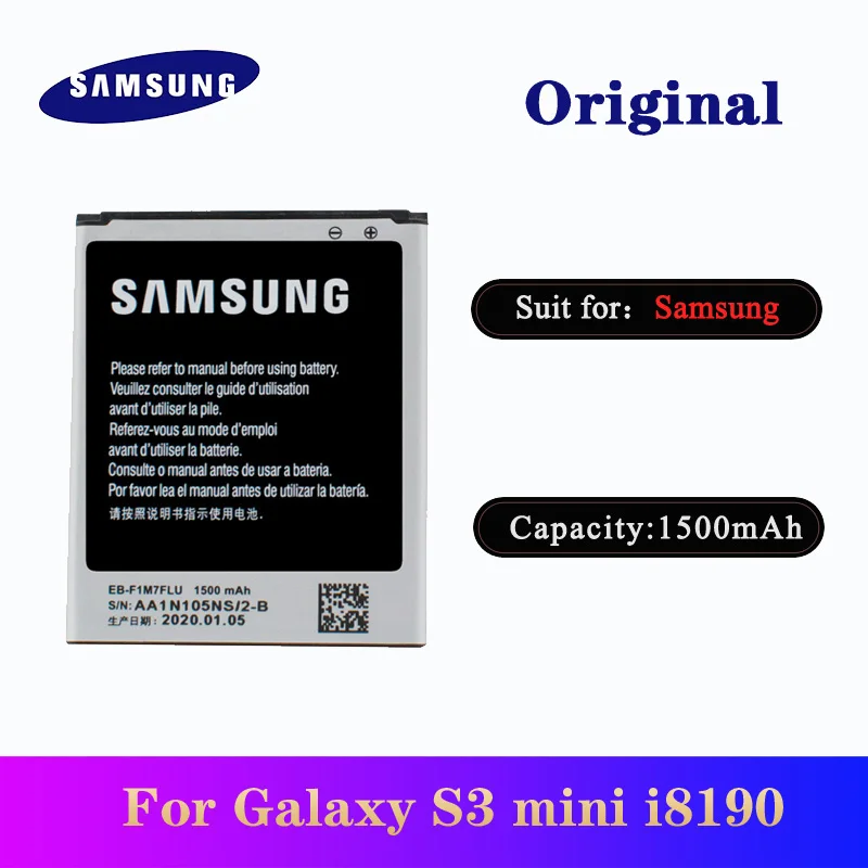 Аккумулятор для Samsung Galaxy S3 Mini i8190 i8160 i8200 оригинальная запасная батарея Akku высокого