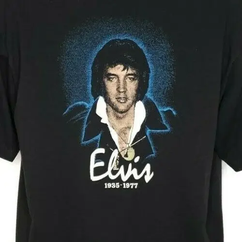 Elvis Presley мемориальная футболка винтажная 70s 80s 1935 1977 потертая - Цена: 