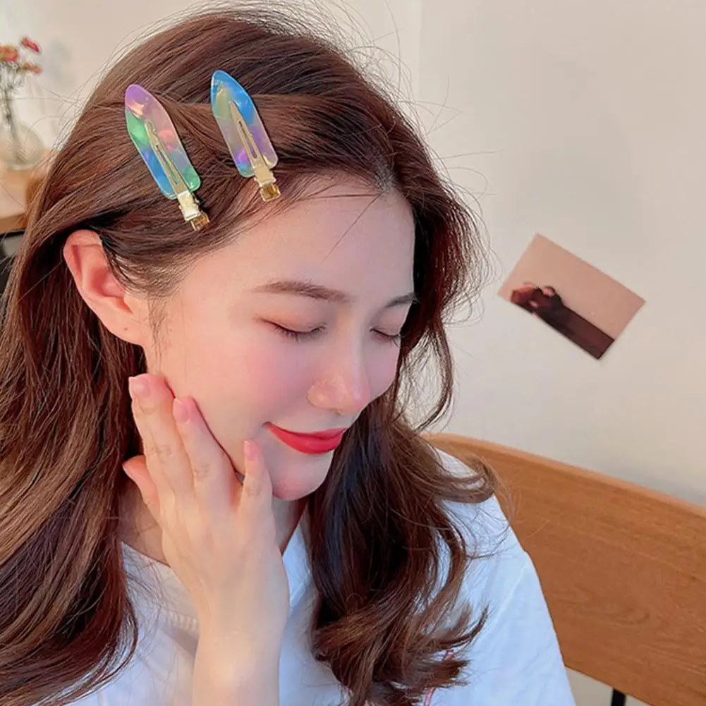 

2 Pcs/set Hairpin For Kids Cute Sweet Hairpins Hair Hair Hairpins Clip Barrettes Accessories Safty Headwear Rainbow For Gir H4P2