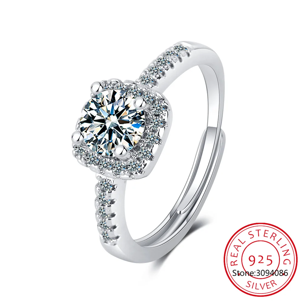 

Кольцо с мусанитом 100%, обручальные кольца с бриллиантами 1 карат, 2 карата, 3 карата, кольца с бриллиантами и ореолом для женщин и девушек, пода...