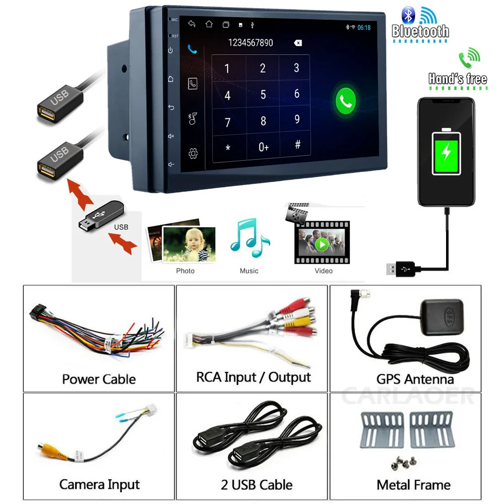 

Android, GPS, Wi-Fi, USB, FM, 1 , 7 , 2 Din