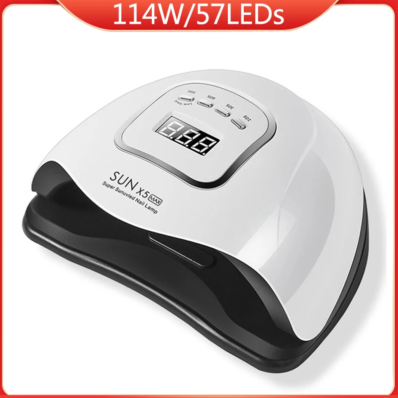 Эффективная Сушилка для ногтей SUN X 5 MAX 114W Светодиодная УФ-лампа маникюра с