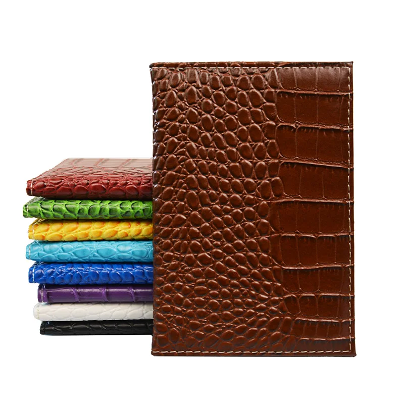 

Fashion Solid Candy Color Passport Holder Crocodile Grain PU Leather No letters Blank Passport Cover Wallet
