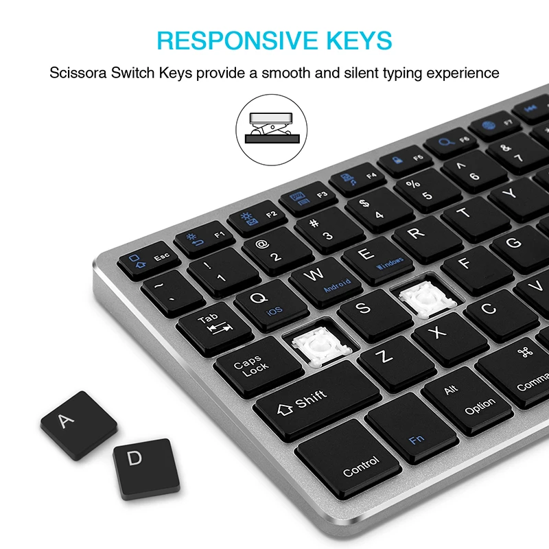 Беспроводная клавиатура SeenDa Bluetooth для планшета ноутбука смартфона