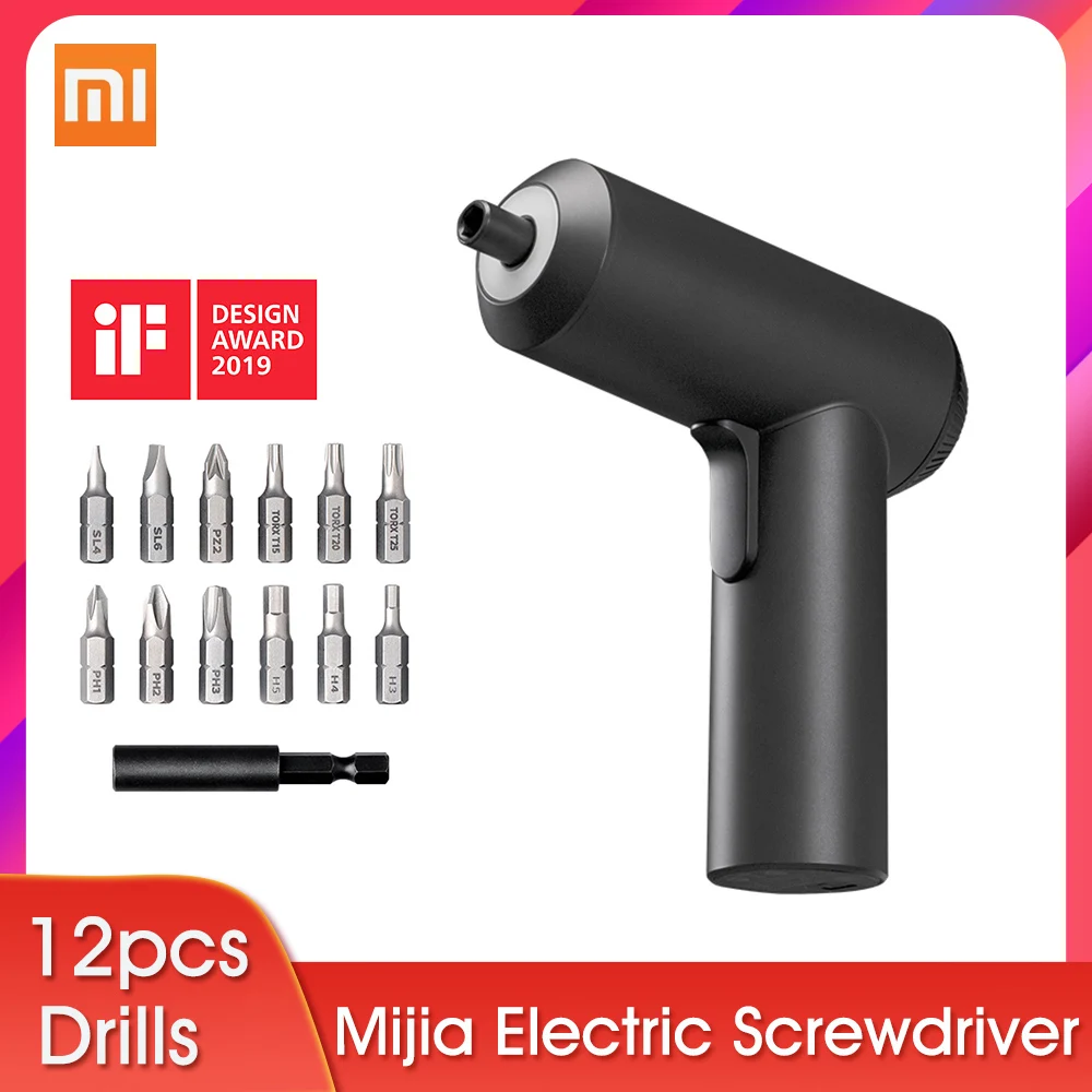 

Original Xiaomi Mijia Electric Screwdriver 3.6V 2000mah Battery Patent Cordless Design 5N.M Torque 12PC S2 Bits Power Tools