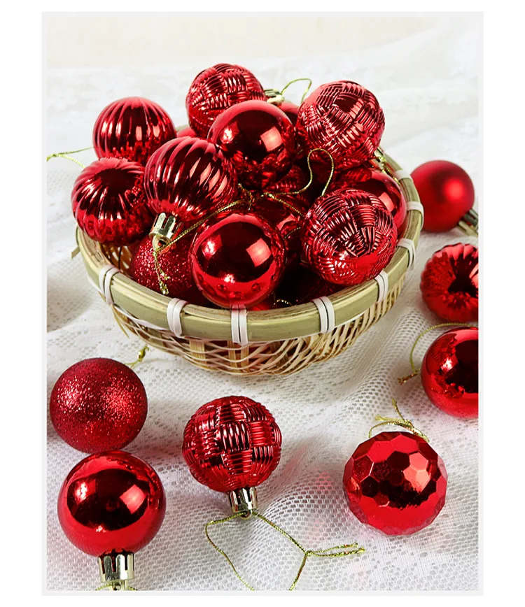 

34Pcs/set Christmas Tree Hanging Bauble Ball for Xmas Christmas New Year Party Home Hanging Drop Ornament Decorations