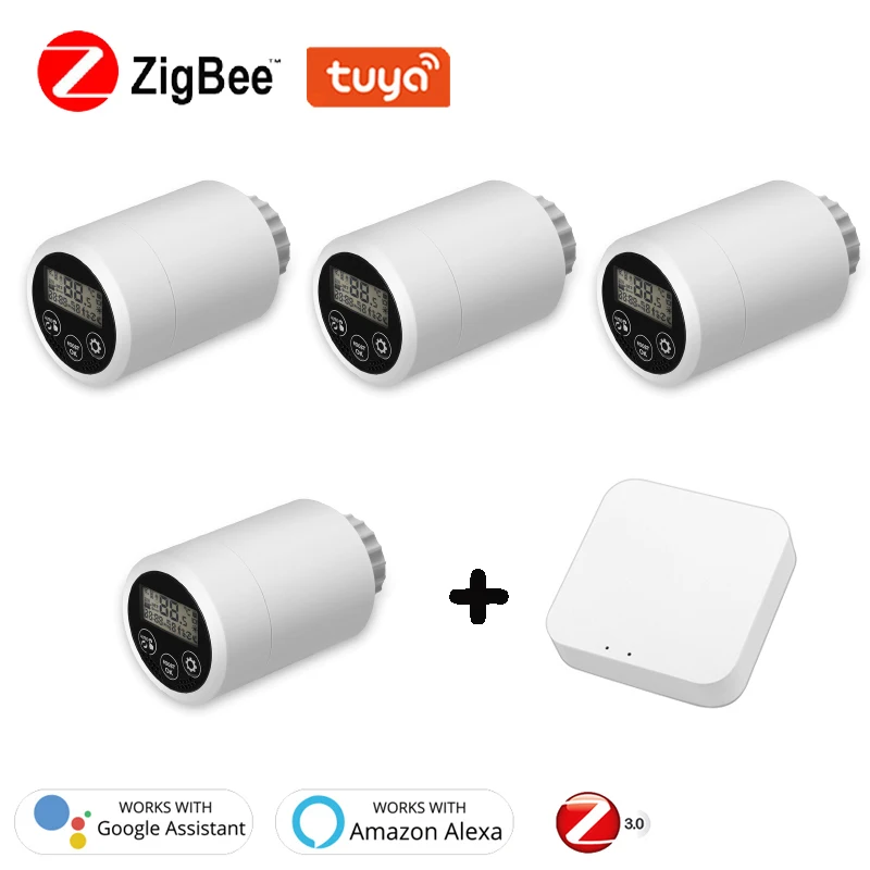 

Умный привод радиатора Tuya ZigBee3.0, программируемый термостатический клапан радиатора, регулятор температуры, Настройка 2MQTT с Alexa