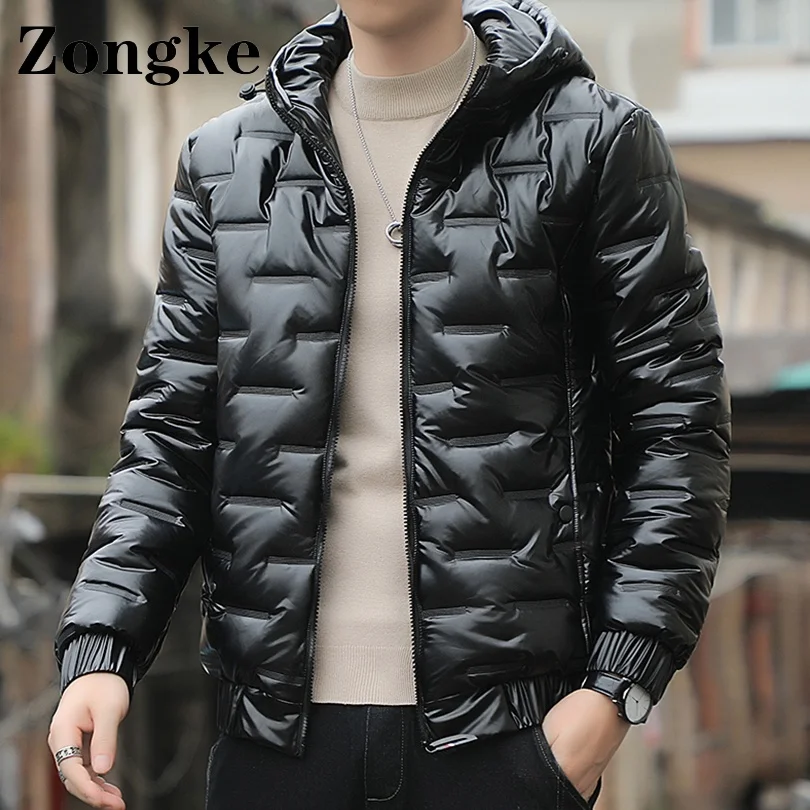 

Zongke Bright Hooded Parkas Men Jacket Winter Black Hooded Mens Winter Jackets And Coats 5XL 2022 Spring New Arrivals
