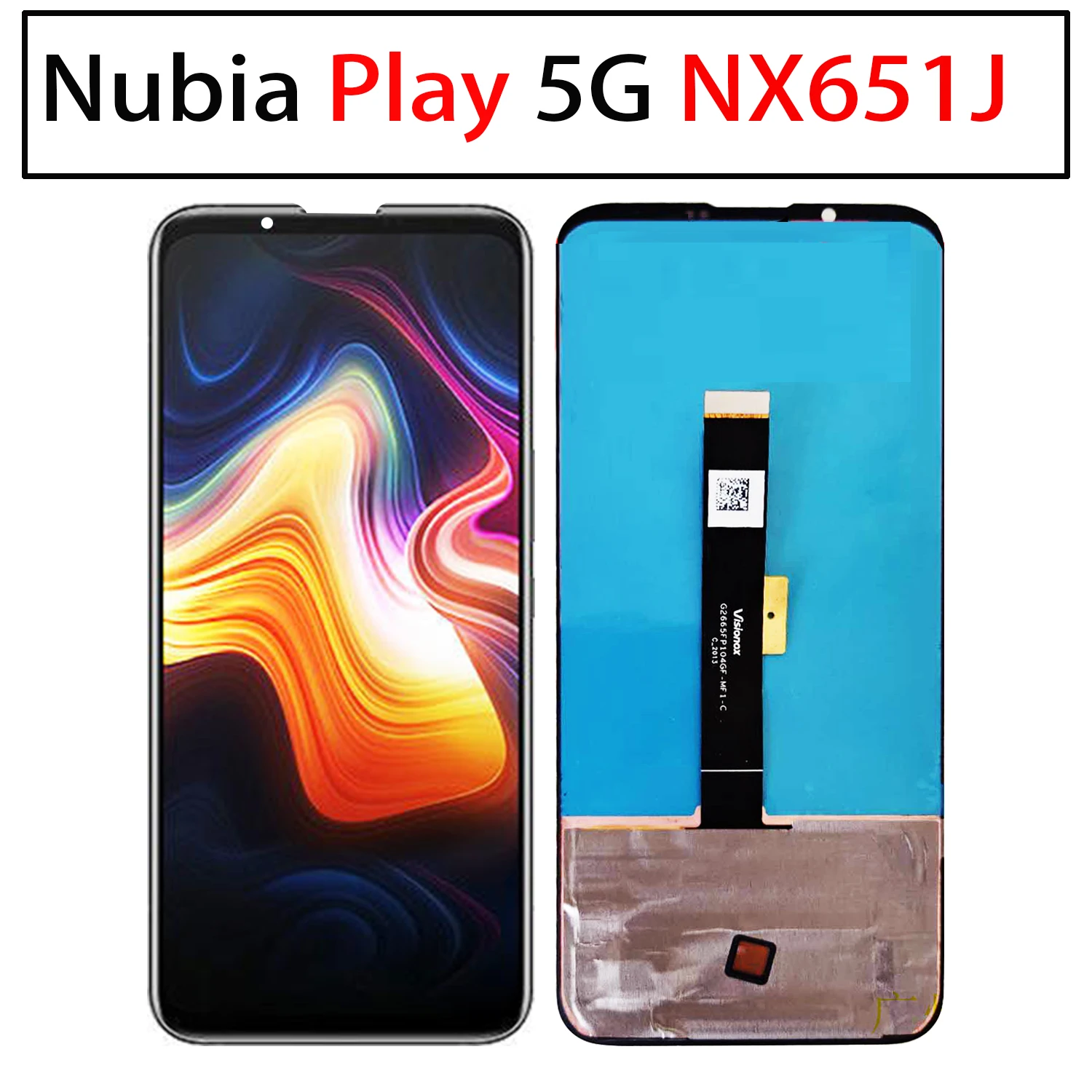 Nueva pantalla LCD AMOLED y pantalla t&aacute;ctil de 6,65 pulgadas, montaje de digitalizador, piezas de reparaci&oacute;n para ZTE Nubia Play 5G NX651J-0