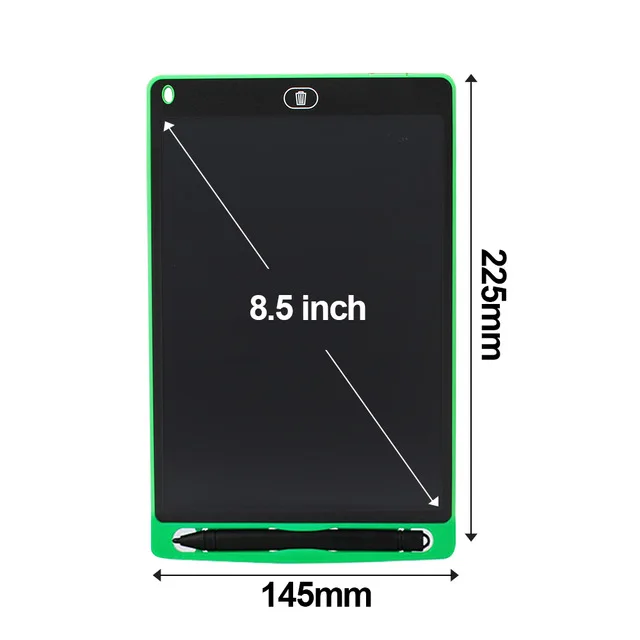 Green 8.5 inch Графика планшет ЖК-дисплей планшет для рисования 12 дюймов планшет для письма доска Электронный планшет ультра-тонких досок с ручкой Беспроводной рукописным вводом - Цвет: Green 8.5 inch