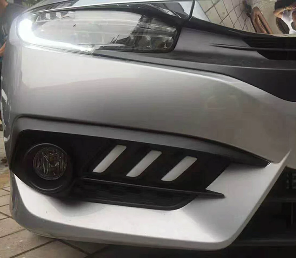 Автомобильные мигающие светодиодные дневные ходовые огни DRL для Honda Civic 10 2016 2017 2018