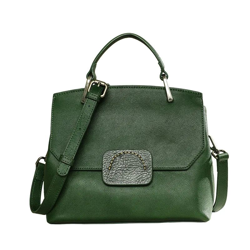 

Handbag bag female 2020 autumn and winter new retro female bag head layer cowhide art retro one-shoulder messenger handbag