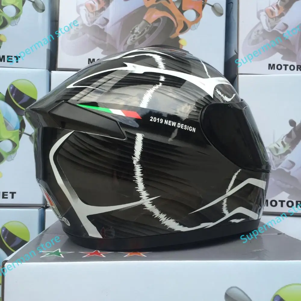 Мотоциклетный шлем с полным лицом новый дизайн 2019 красный цвет мотоциклетный для