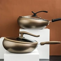 non stick pan single handle creative shape wok shear pot japanese style pan home kitchen supplies induction cooker open flame