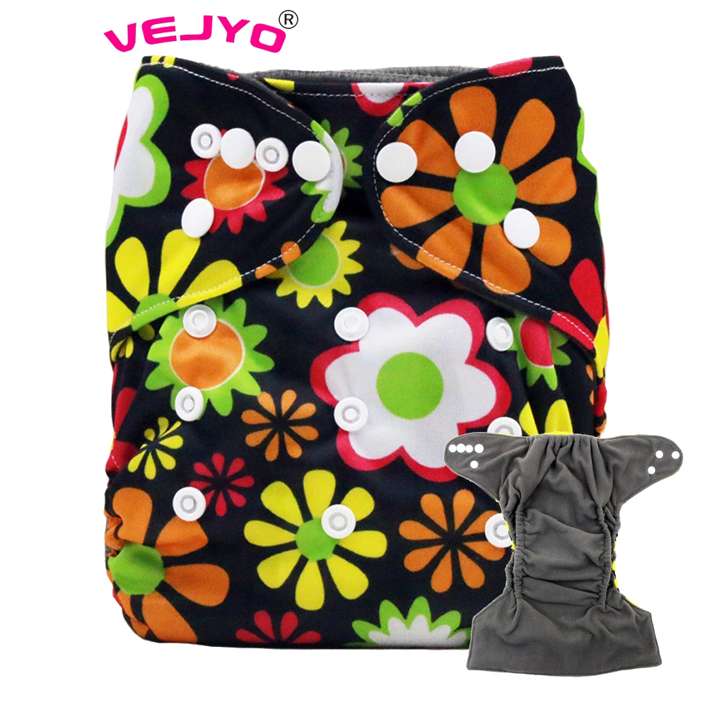 VEJYO детский тканевый подгузник легко стирается ткань с полиуретановыми нитями AIO