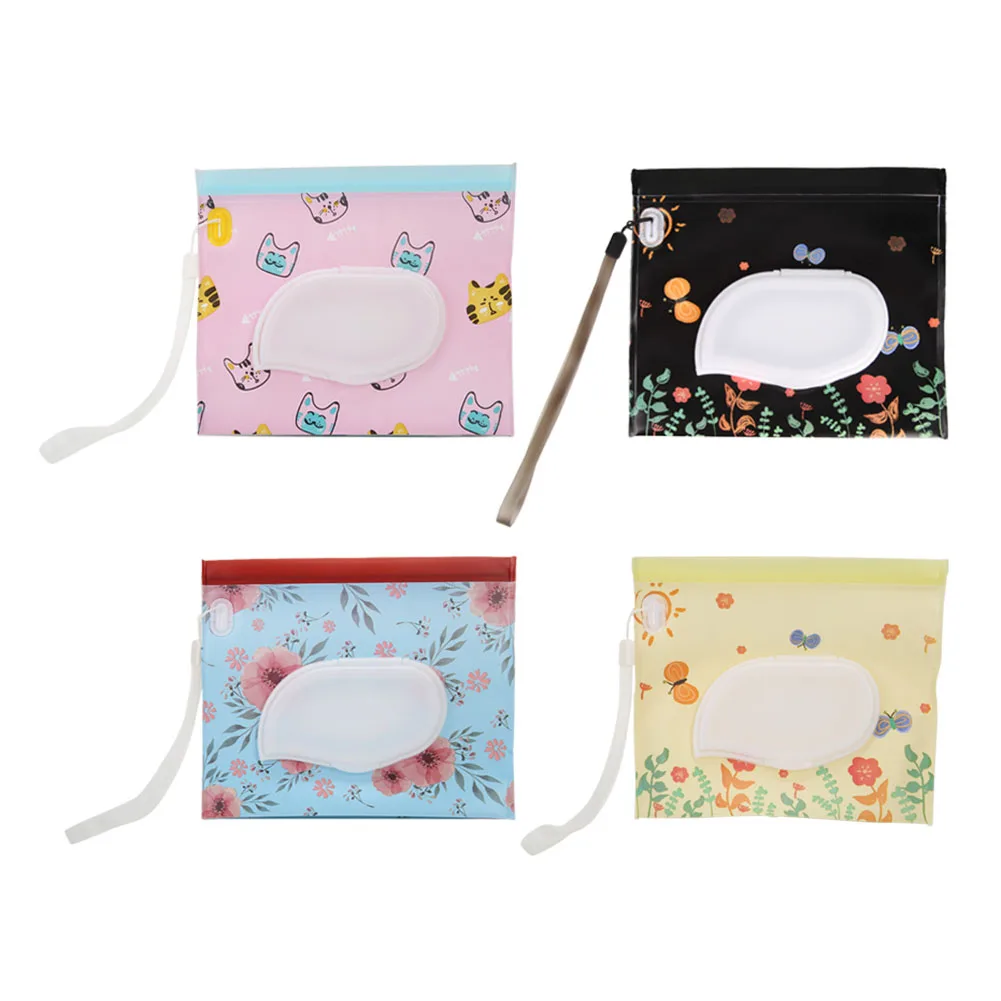 

EVA Eco-Friendly Baby Wipes Carrying Bag Clamshell Cleaning Wet Wipes Box Portable Reusable Snap Strap Container Baby Skin Care