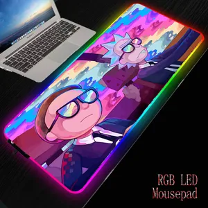 xgz anime morty gaming rgb mousepad large locking edge speed game gamer led mouse pad soft laptop notebook mat for csgo free global shipping