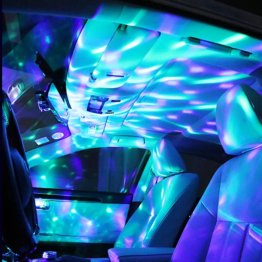 Зарядных порта USB для автомобиля DJ окружающей среды светильник RGB светодиодный