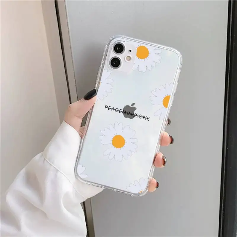 

Luxury Vintage Daisy Lover Flower Phone Case Transparent for iPhone 11 12 mini pro XS MAX 8 7 6 6S Plus X 5S SE 2020 XR