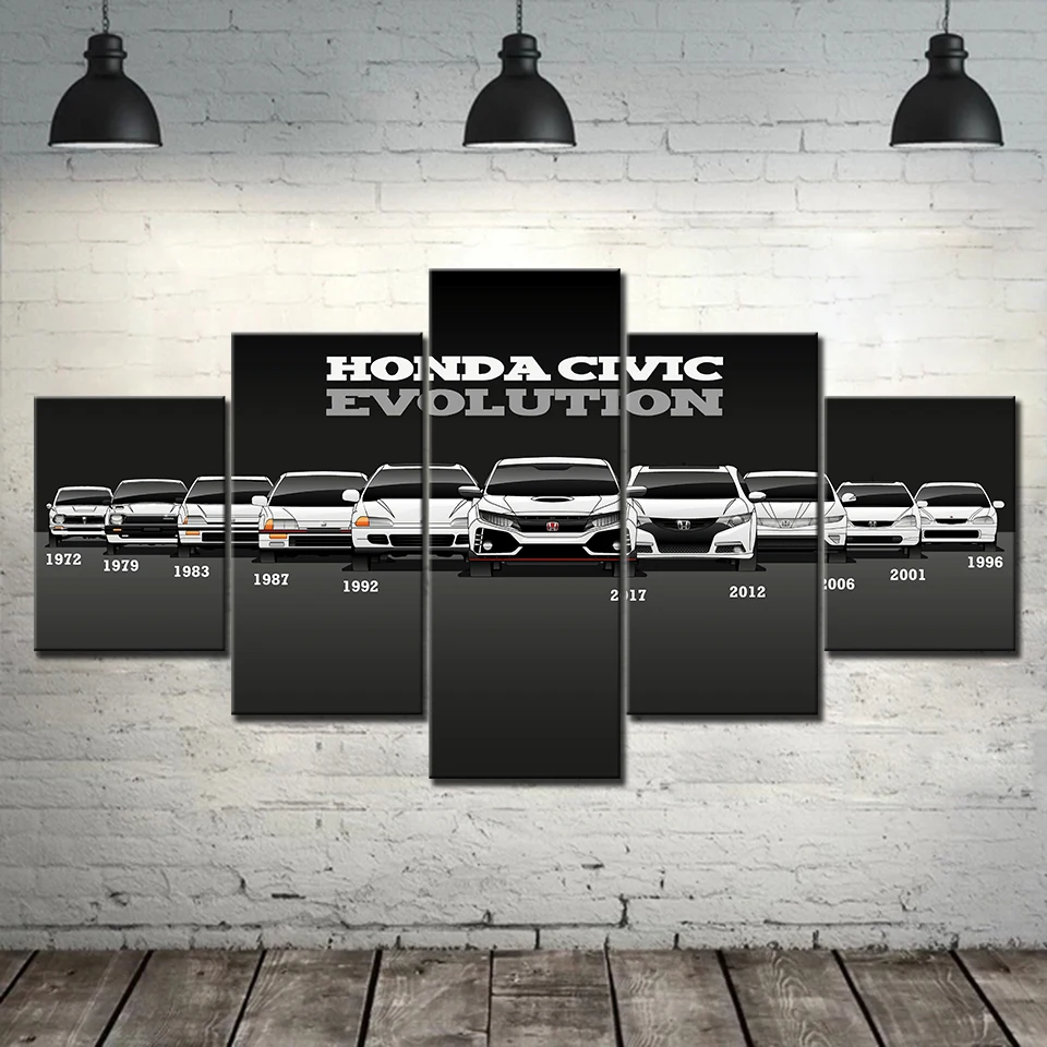 

Модульные настенные картины, плакаты на холсте с принтом Honda CIVIC, автомобильная живопись, Современное украшение для дома, модная рама для гос...