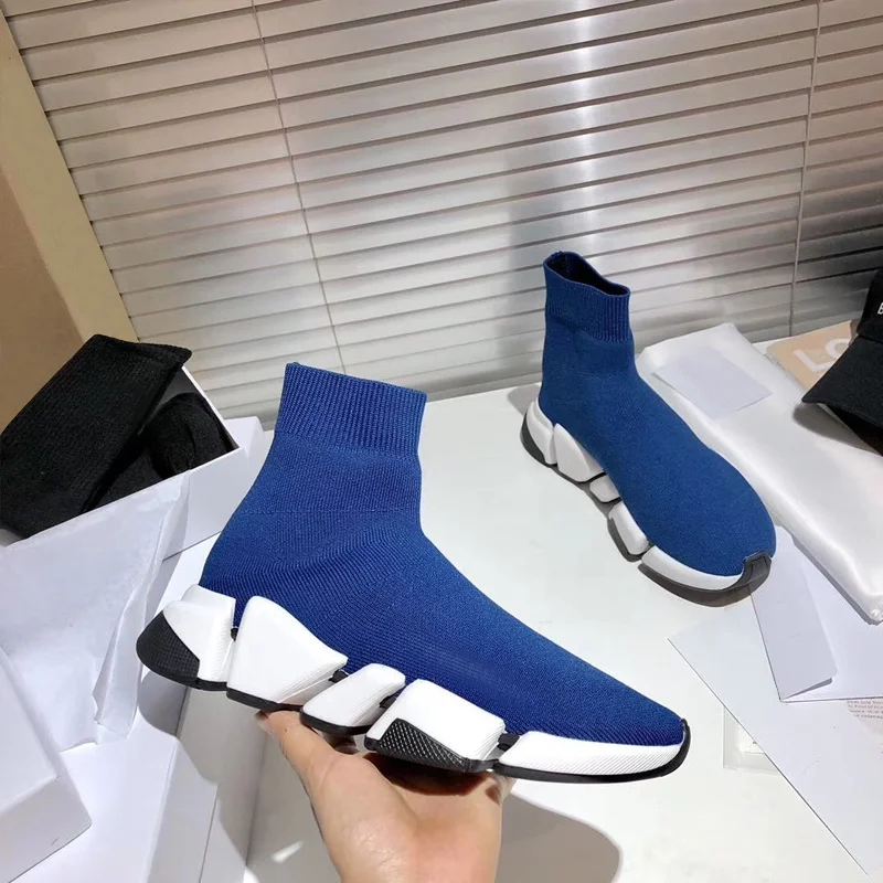 

New Paris Speed Trainers ultra light Knits Sock Shoe Runner Shoes Sock Triple Trainers Men Women Casual Shoes with box