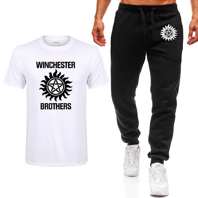 Супернатуральная футболка мужские летние братья-Винчестеры модные повседневные