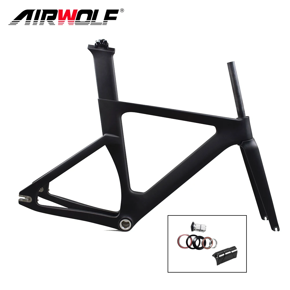 Fixed gear Карбон велосипедная Рама с вилкой/Шоссейный углеродный след