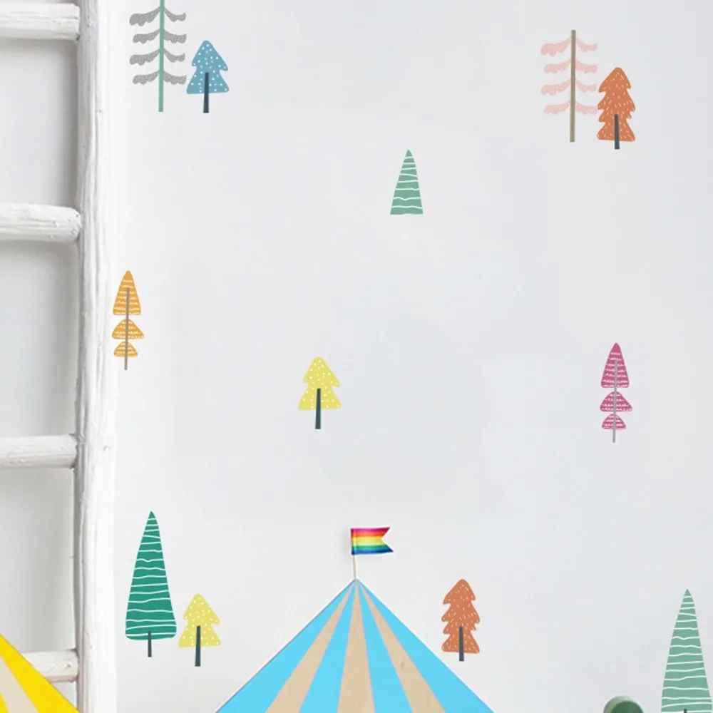 6 шт./компл. Съемная Наклейка на стену обои Рождественская елка Настенная s