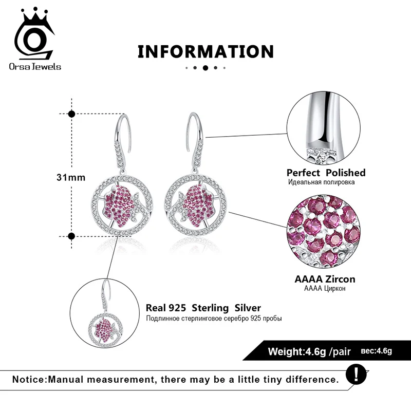 ORSA JEWELS кольцо Стильный 31 мм Для женщин длинные круглая капля серьга с белый