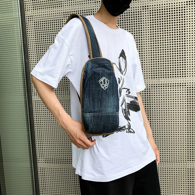 

X39 Супер популярная джинсовая сумка через плечо, Спортивная повседневная Портативная сумка, Мужская универсальная Функциональная сумка
