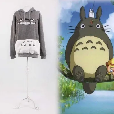 Теплое худи для косплея аниме Tonari no Totoro осень-зима теплый повседневный женский
